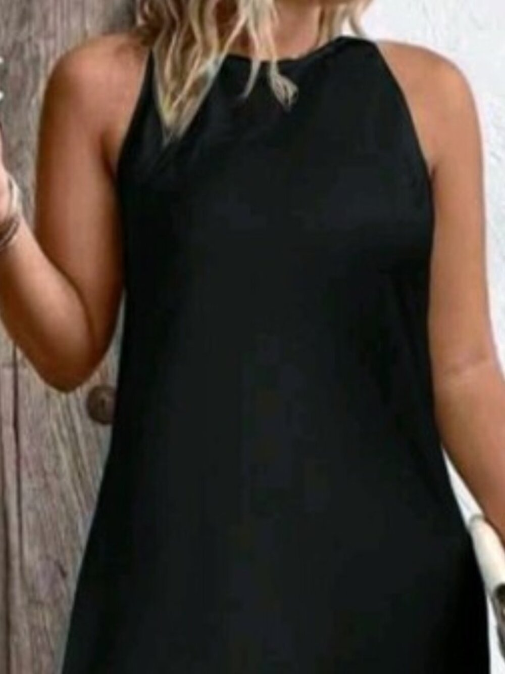 Plus Satin Sleeveless slit side skirt